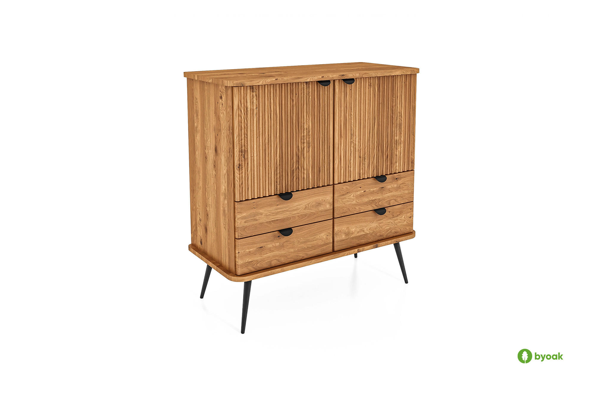 KOMMODE LINA Wildeiche - Wildeiche, Holz (97/102/46cm) - byoak