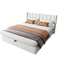 POLSTERBETT aus PU 160x200 cm Weiß mit USB-Anschluss, LED-Beleuchtung, verstellbarem Kopfteil und Bettkasten - Weiß, Kunststoff (160/200cm) - Modfu