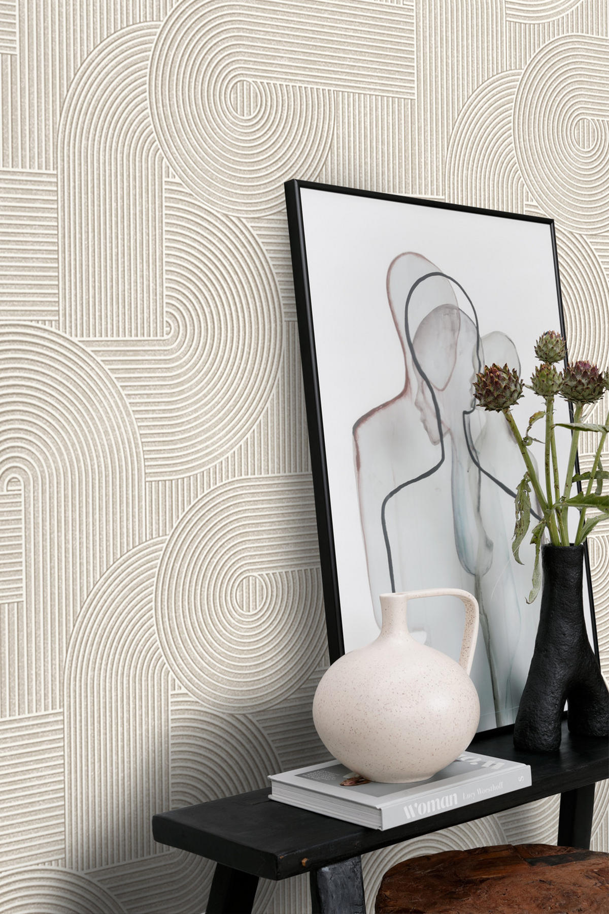 TAPETE 3D-Muster 53 cm x 10.05 m - Grau, Papier (53/1000cm) - Origin Wallcoverings