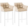 BARHOCKER 2er Set Stoff Creme - Creme/Weiß, Textil/Metall (64/110/48cm) - CLP