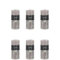 DUFTKERZE ZART - Grau - L - 52 Std. - 6er set - Grau, Paraffin (7/15cm) - J-Line