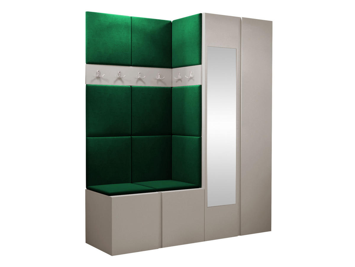 GARDEROBEN-SET Orion XII - Kaschmir/Grün, Holzwerkstoff/Kunststoff (158/186/46cm) - MIRJAN24