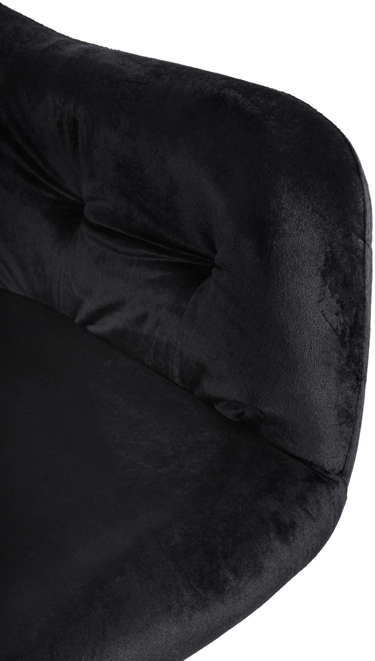 ARMLEHNENSTUHL 2er Set Samt schwarz - Schwarz, Textil/Metall (59/82/62cm) - CLP