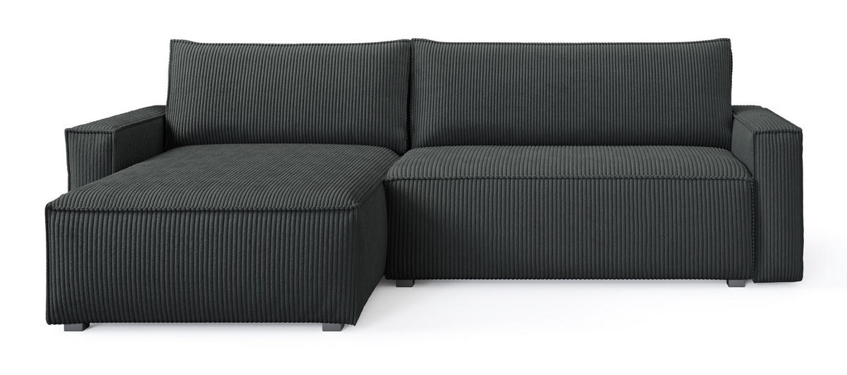 ROHOVÁ SEDAČKA BESMIR grafitová - šedá/grafitová, dřevo/textil (275/148cm) - MASSENO