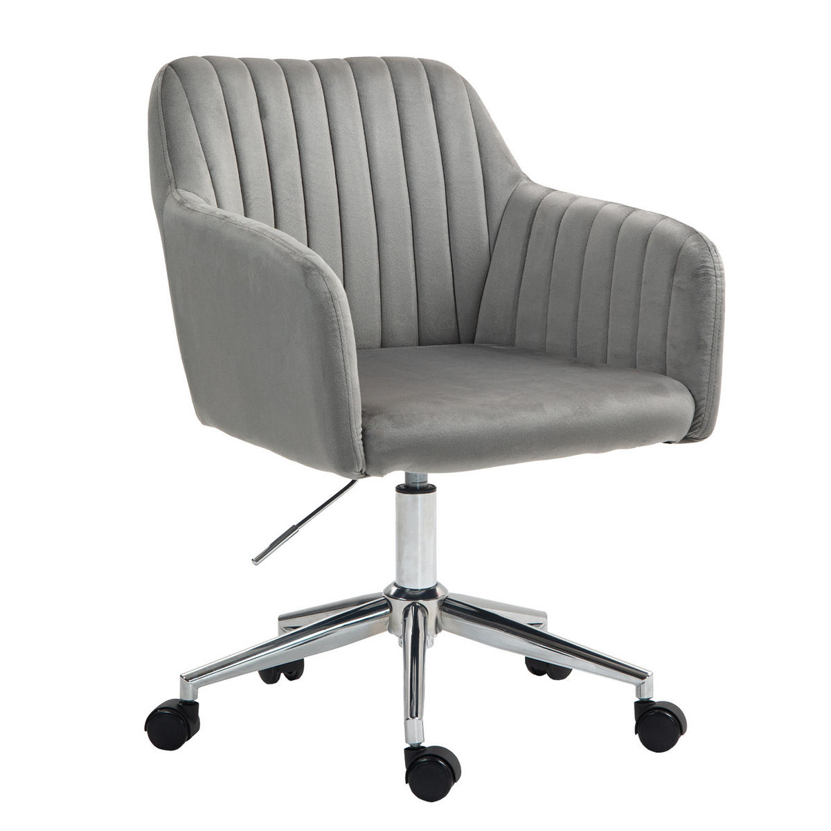 SCHREIBTISCHSTUHL OLIVER Grau - Silberfarben/Grau, Textil/Metall (55/85/53cm) - SVITA