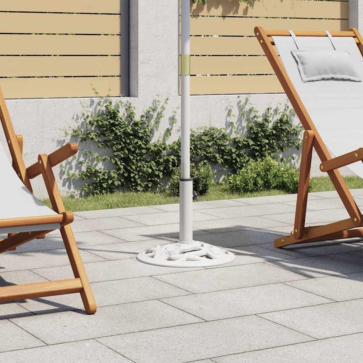 SONNENSCHIRMSTÄNDER Weiß 9 Kg 40 Cm Gusseisen - Weiß, Metall (40/40cm) - vidaXL