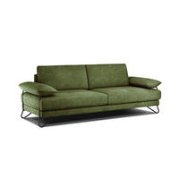 SOFA LORI 3-Sitzer, olivgrün - Schwarz/Olivgrün, Holzwerkstoff/Textil (245/87/96cm) - Courtois Laville