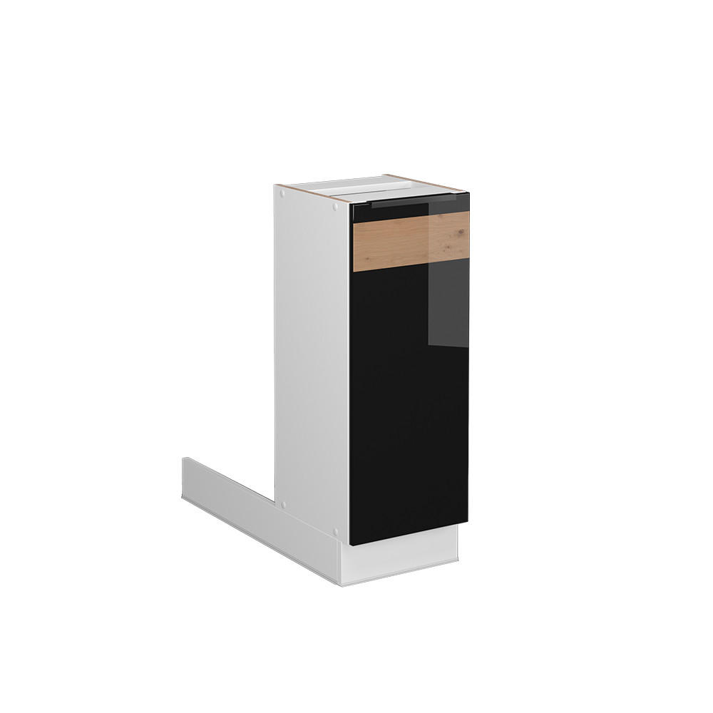 KÜCHENINSEL Fame-Line Schwarz Eiche hochglanz 30 cm ohne AP - Schwarz Hochglanz/Schwarz, Holzwerkstoff (30/82/70cm) - Vicco