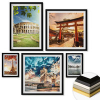 WANDBILDER 5er-Set - 50x50 cm & 20x30 cm & 40x60 cm Schwarzer Rahmen - Entspannende Zen-Steine für inneren Frieden - Schwarz, Kunststoff (40/60cm) - ArtPrintCave