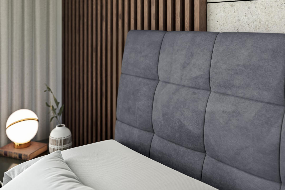 BOXSPRINGBETT BRUGO KING - 200 x 200 - H3/H4 - Dunkelgrau - Dunkelgrau, Holzwerkstoff (200/200cm) - ALTDECOR