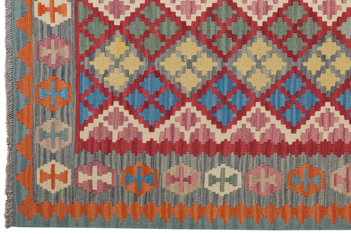 HANDWEBTEPPICH Kelim Gashgai Rot 207/161 cm Schurwolle - Rot, Textil (161/207cm) - Looma