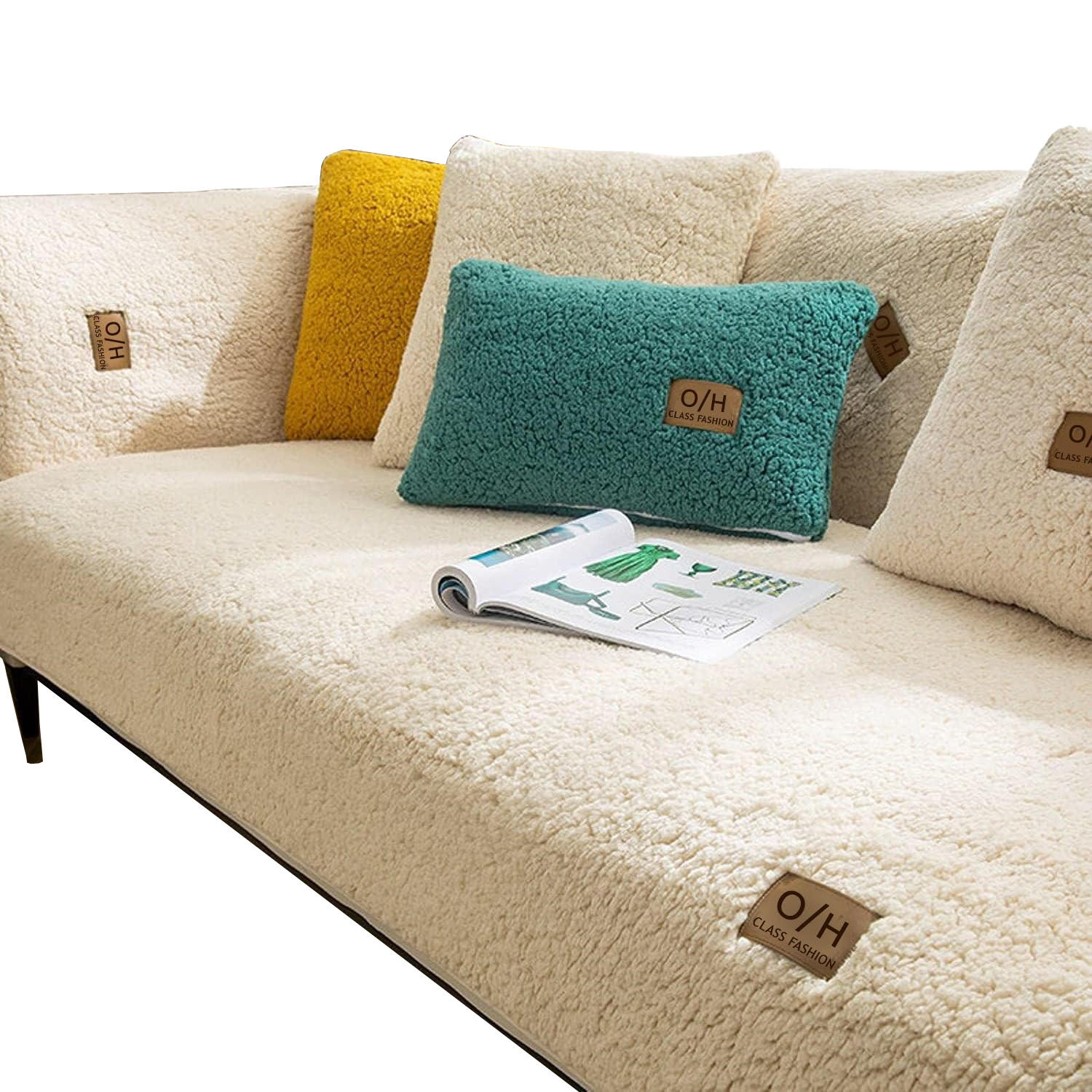 SOFADECKE Samt Verschiedene Größen, Weich & Rutschfest (1 Stück) - Beige, Textil (70/70cm) - Kaket