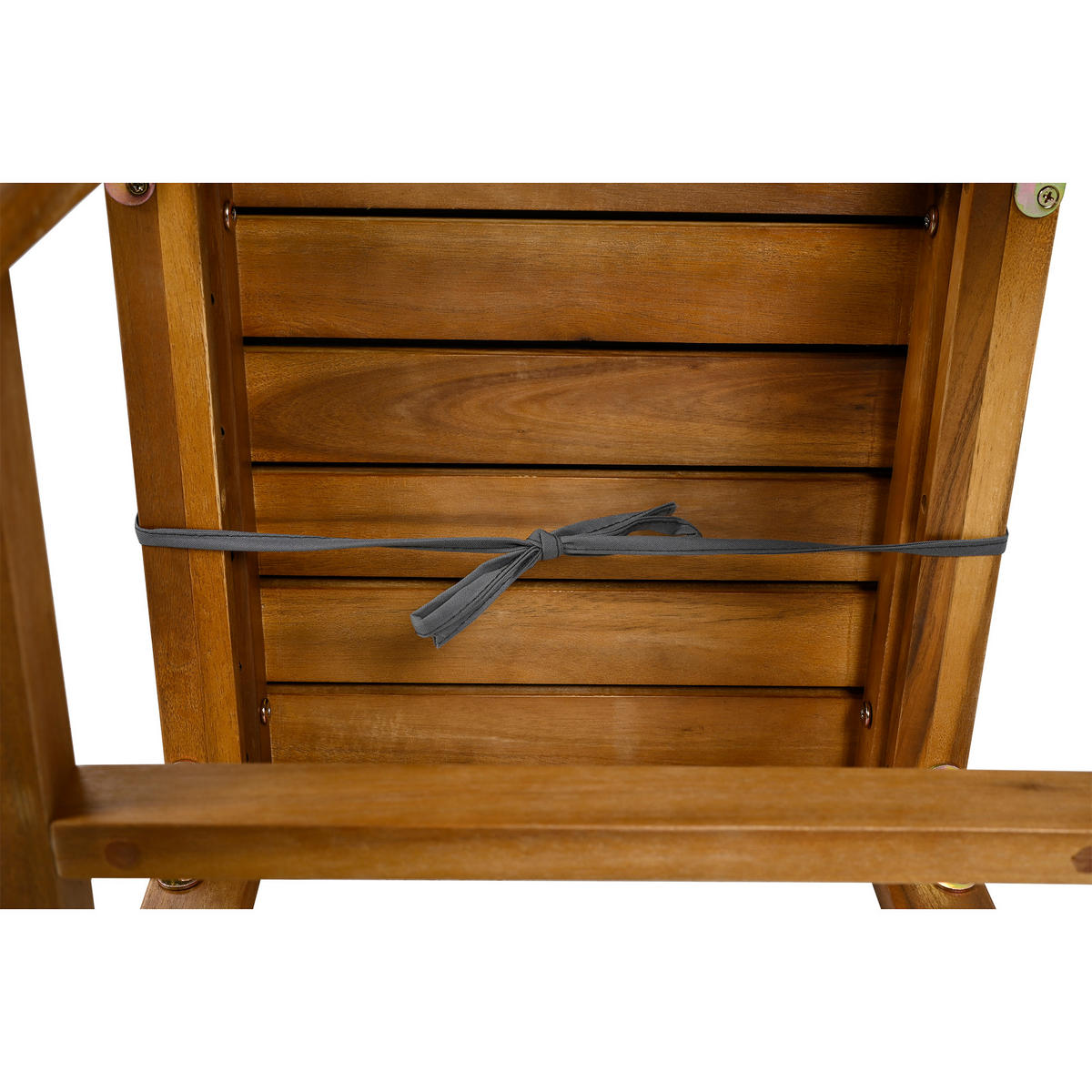 GARTENSET 195x57x71cm grau aus Akazie, handgewebt, 7-teilig - Grau, Textil - Modfu