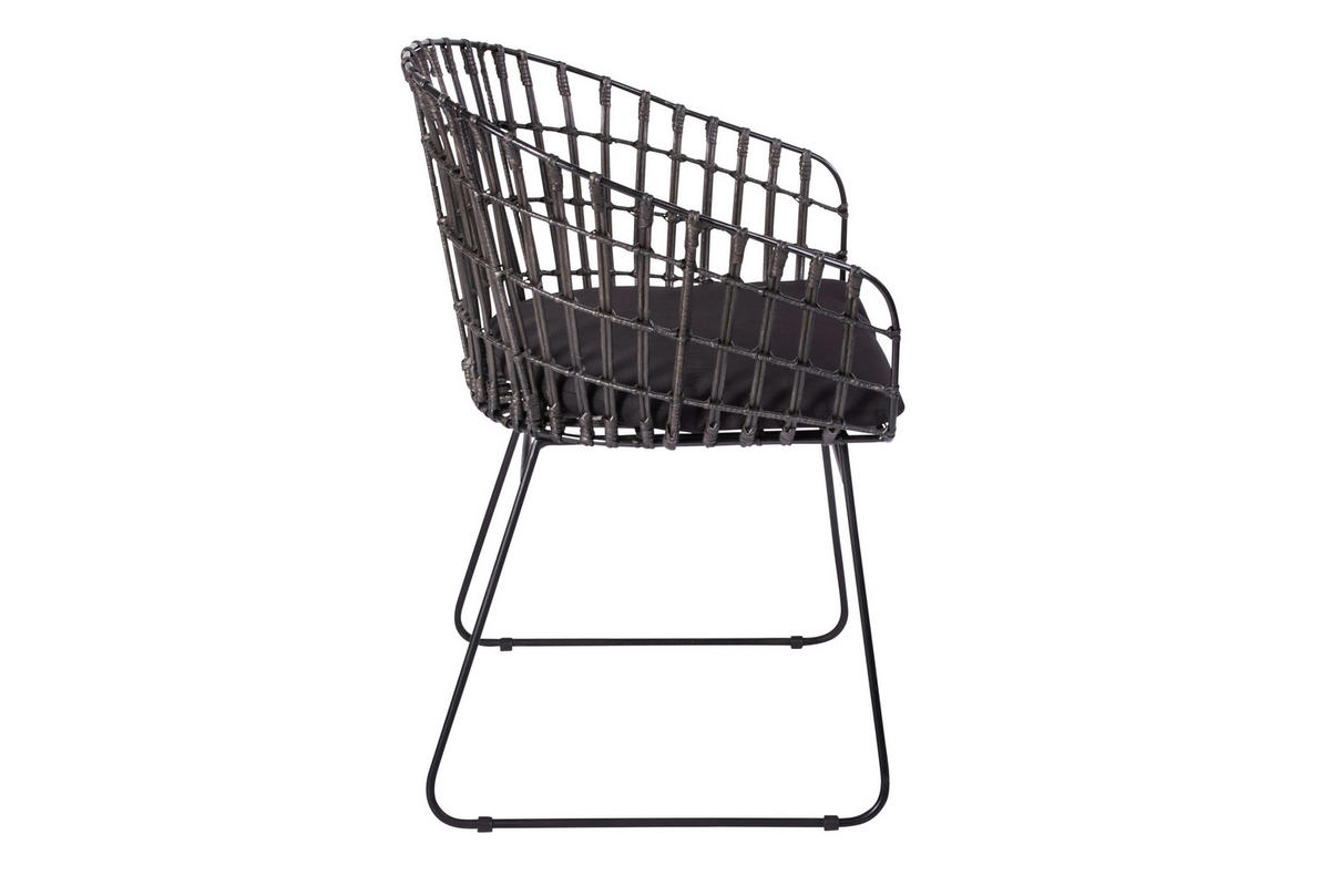 ESSZIMMERSTUHL LIMA - Anthrazit/Schwarz, Naturmaterialien/Metall (45/80/45cm) - SAM