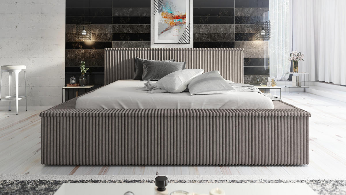 POLSTERBETT RIO 120x200 Braun - Braun, Textil (120/200cm) - A&J MöbelLand