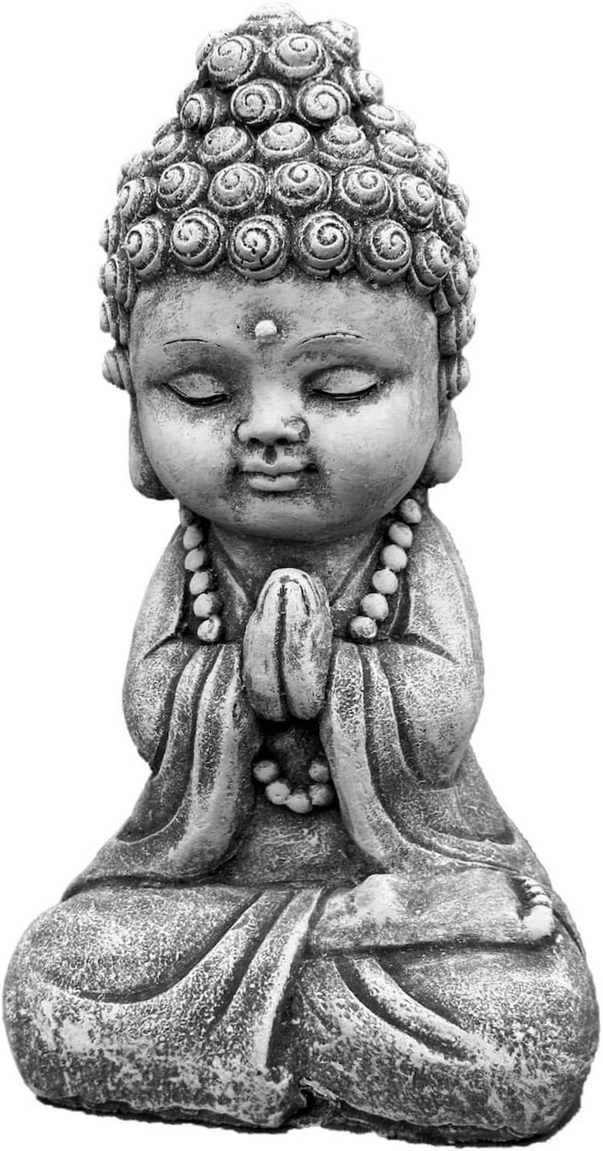 STEINFIGUR Buddha Shiva Baby sitzend frostfest Steinguss massiv - Grau, Stein (14/24/10cm) - stoneandstyle