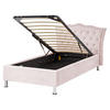 BETT 90/200cm Pastellrosa Metz - Pink, Textil (90/200cm) - Beliani