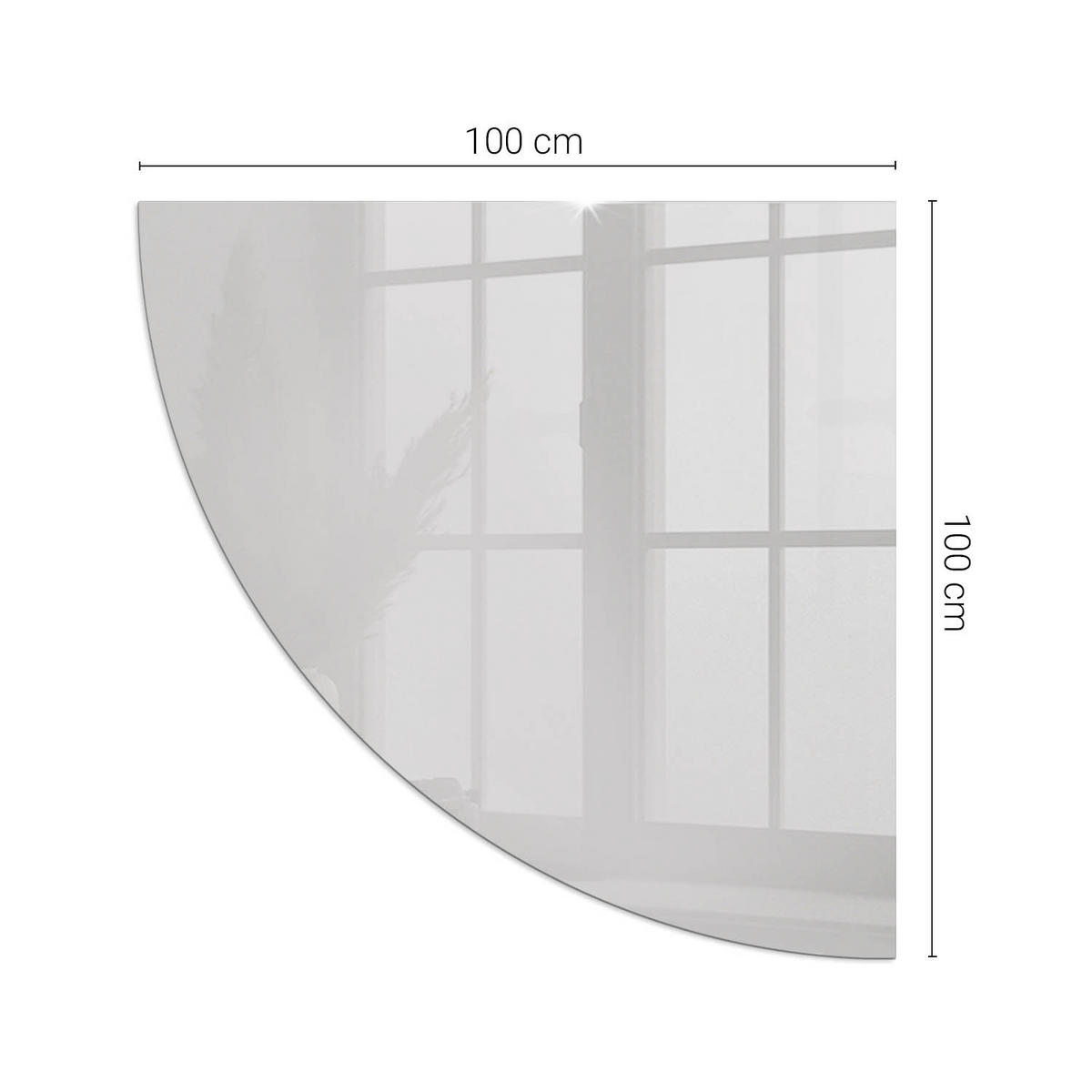 GLASPLATTE für Kamin 100x100 cm Grau - Grau, Glas (100/100/0.4cm) - ArtPrintCave