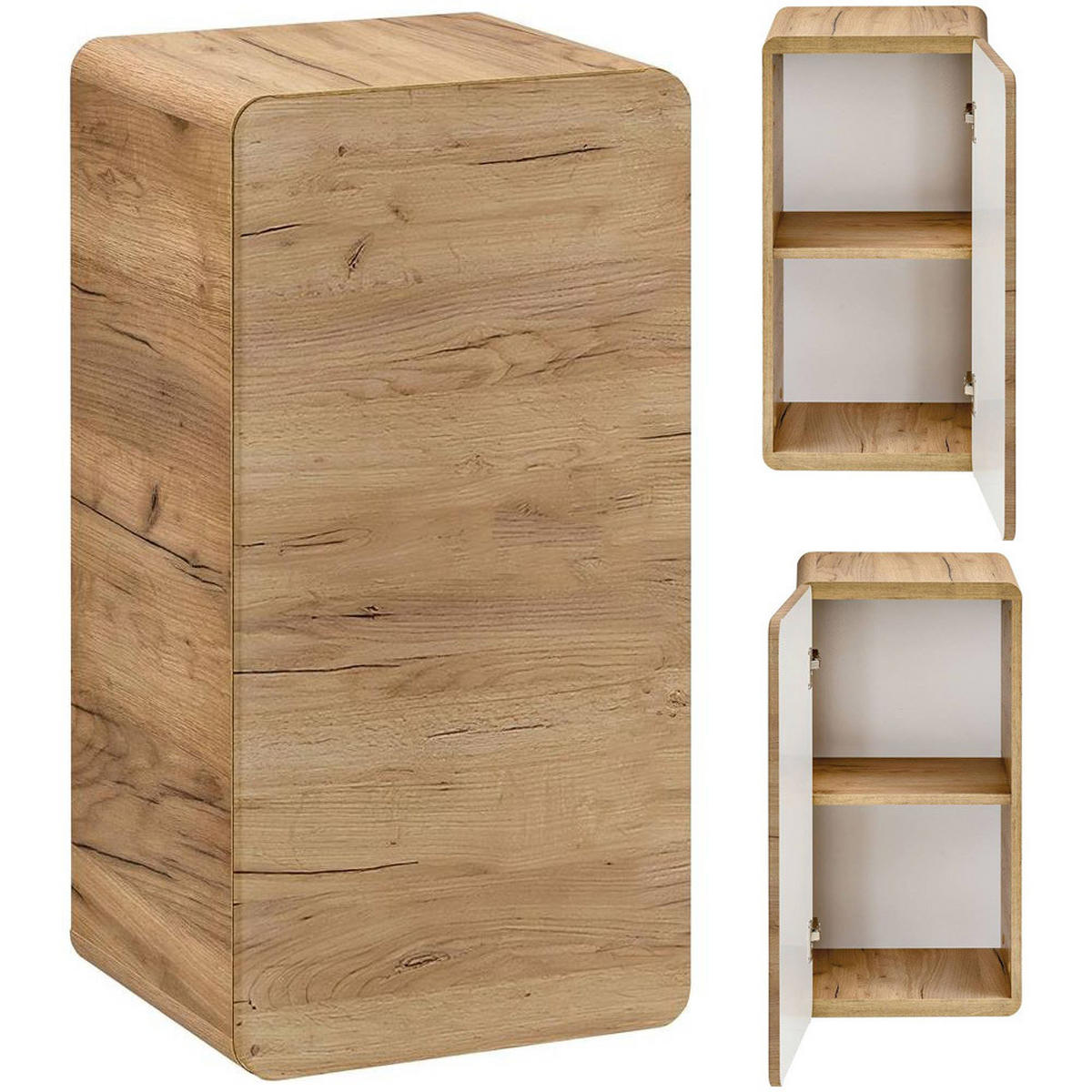 BADMÖBEL-SET 5-TLG. Luton-56 - Braun, Holzwerkstoff (180/200/46cm) - Lomado