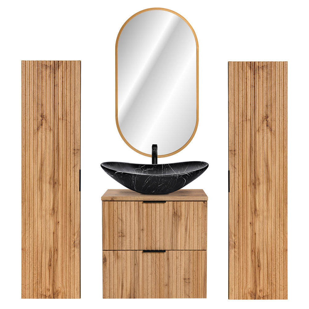 BADMÖBEL-SET 4-TLG. Adelaide-56 - Braun, Holzwerkstoff (160/200/47cm) - Lomado