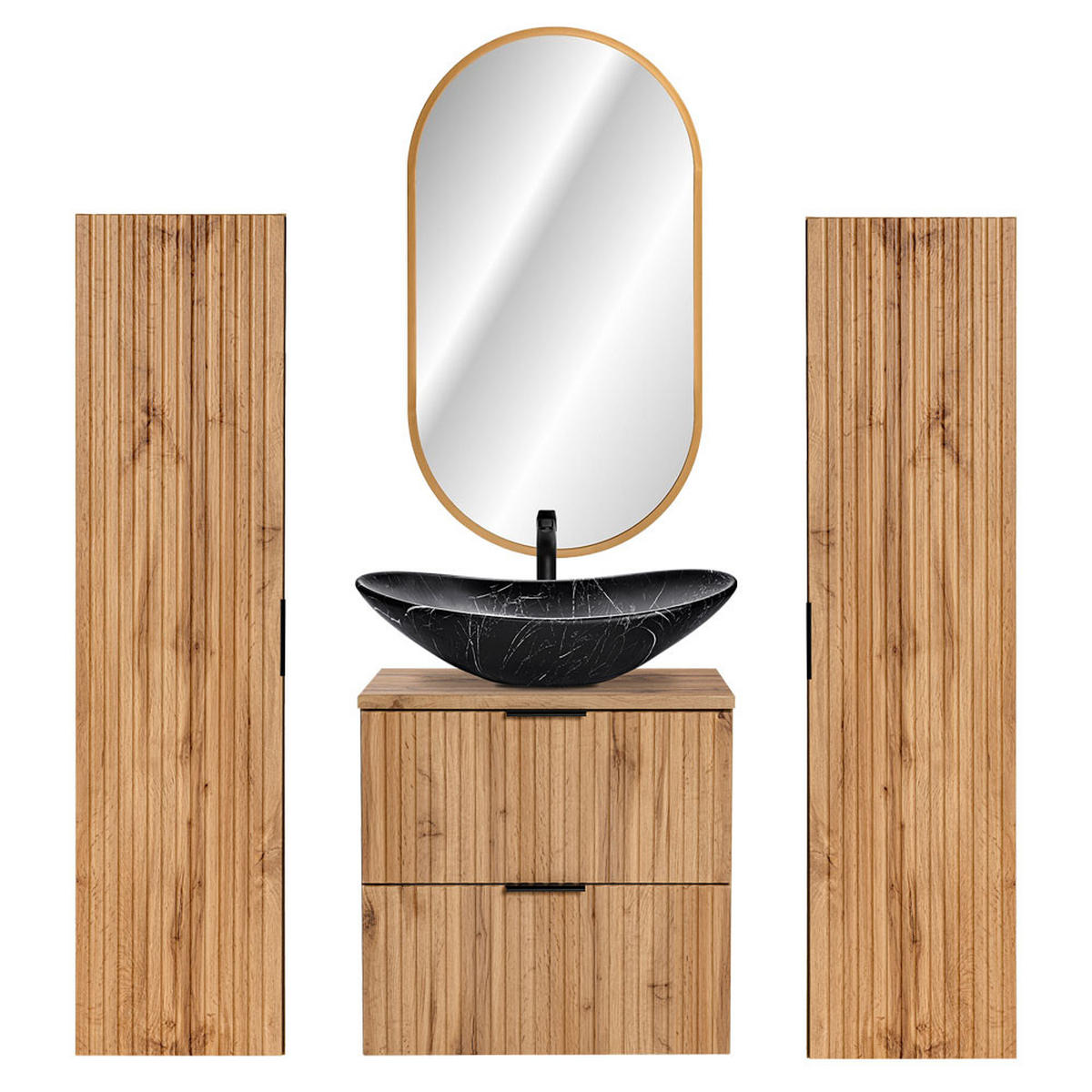 BADMÖBEL-SET 4-TLG. Adelaide-56 - Braun, Holzwerkstoff (160/200/47cm) - Lomado