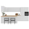 ECKKÜCHE 390 × 260 cm - Aspen K107-M860 - in Weiß /Hochglanz - Weiß, Holz (650/260/210cm)