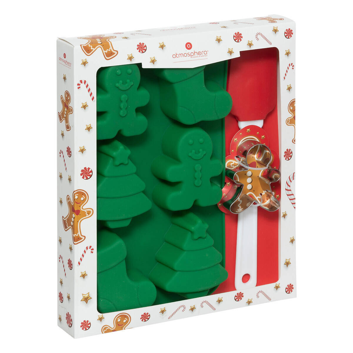 BACKSET Silikonspatel und Silikonform Weihnachten - Multicolor, Kunststoff (16.8/3/25.3cm) - Atmosphera Createur d´interieur