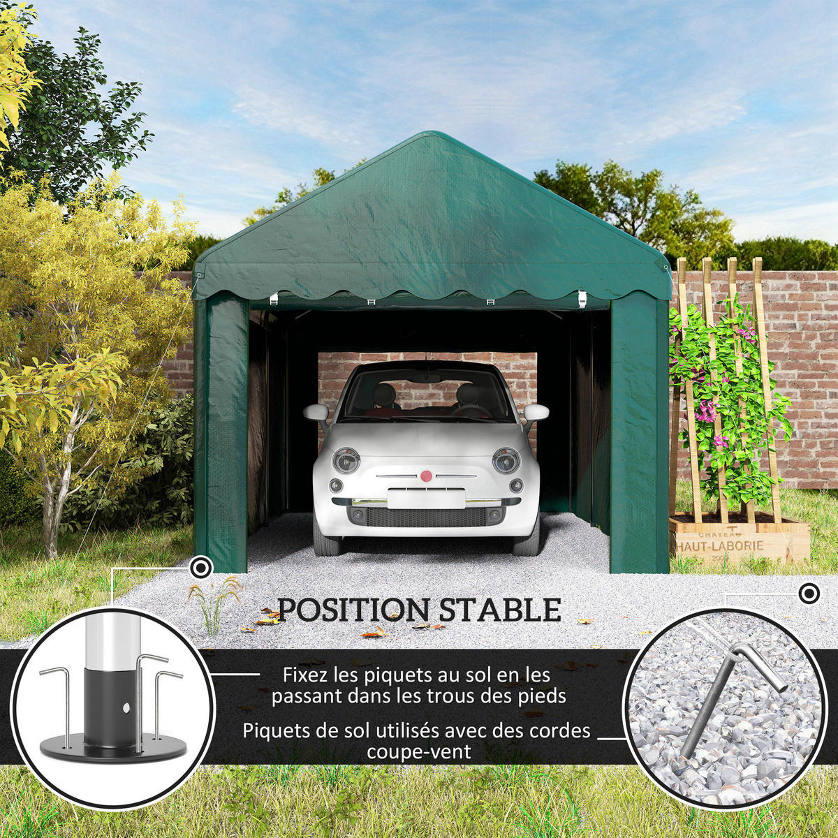 FAHRRADGARAGE DE-16852 3x6m mit 2 Rolltüren Grün - Grün, Metall (300/280/594cm) - ComfortXL