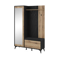 GARDEROBE 134 cm Diamond – Artisan Eiche / Schwarz – GF-MOB15 - Eichefarben, Holzwerkstoff (134/197/39cm) - hi-markt