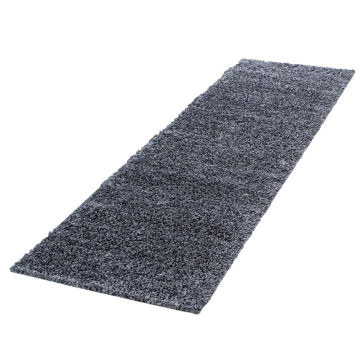 TEPPICH Hochflor Unifarben Polypropylen Wohnzimmer Shaggy Grau Läufer 80x250 - Grau, Textil (80/250cm) - KADIMA DESIGN