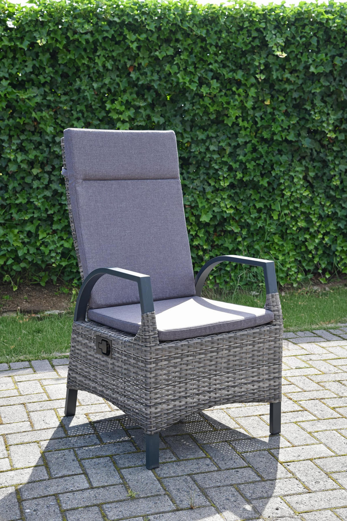 GARTENSTUHL 2er Set Bern Hochlehner - Schwarz, Kunststoff (58/113/65cm) - DELUKE