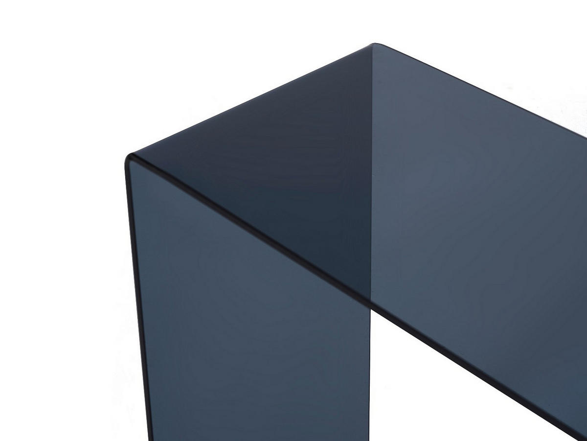 KONSOLENTISCH - 110 cm x 35 cm - Glas - Transparent, Schwarz - ALONZO - Transparent/Schwarz, Glas (35/110/75cm) - Vente-Unique
