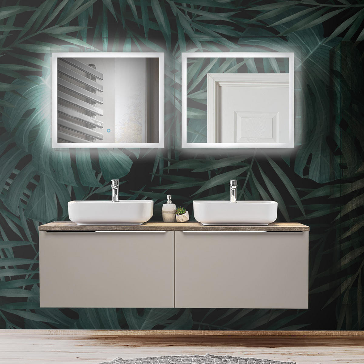 BADMÖBEL-SET 7-TLG. Puebla-56 - Beige, Holzwerkstoff (160/200/46cm) - Lomado