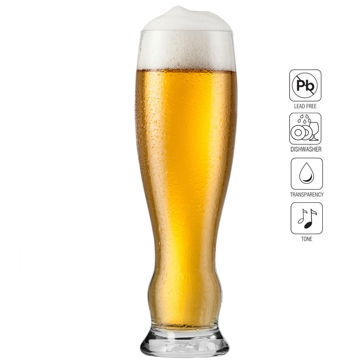 WEIZENBIERGLÄSER, 6er-Set, 500 ml - Transparent, Glas (0.5L) - Krosno Glass