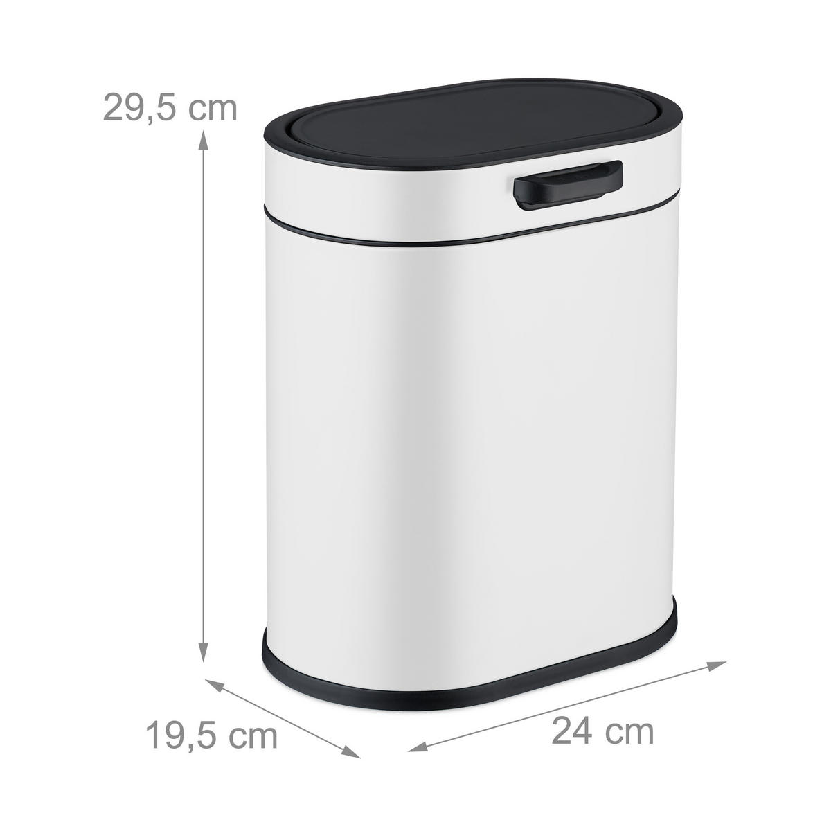 MÜLLEIMER - Weiß, Kunststoff/Metall (24/29.5/19.5cm) - Relaxdays