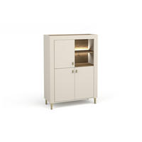 KOMMODE MONI 05 in Kaschmir / Eiche Whiskey matt 97/136/40 cm mit LED - Kaschmir, Holzwerkstoff (97/136/40cm) - Deine Möbel 24