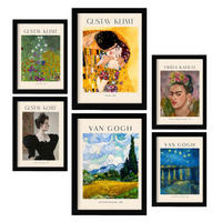 POSTER Set Mit 6 Frida Klimt Van Gogh Malergalerie A3 & A4 Rahmenlos - Klar, Papier (29/3cm) - Nacnic