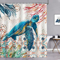 DUSCHVORHANG Meeresschildkröte 180 x 180 cm - Multicolor, Textil (180/180cm)