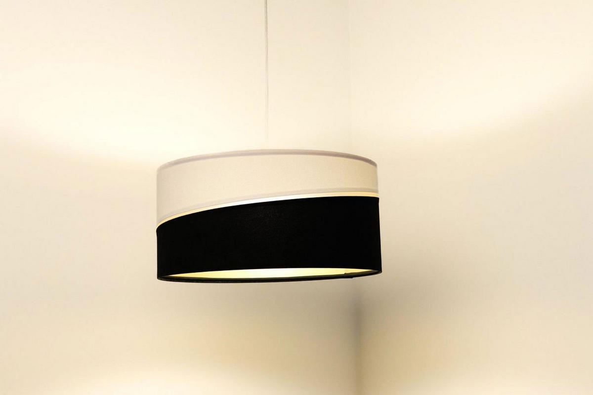 HÄNGELEUCHTE Schwarz 50/25 cm - Schwarz/Weiß, Kunststoff (50/0.4/25cm) - ONZENO