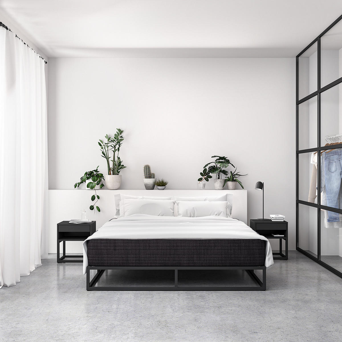 METALLBETT - Schwarz, Metall (160/200cm) - home24