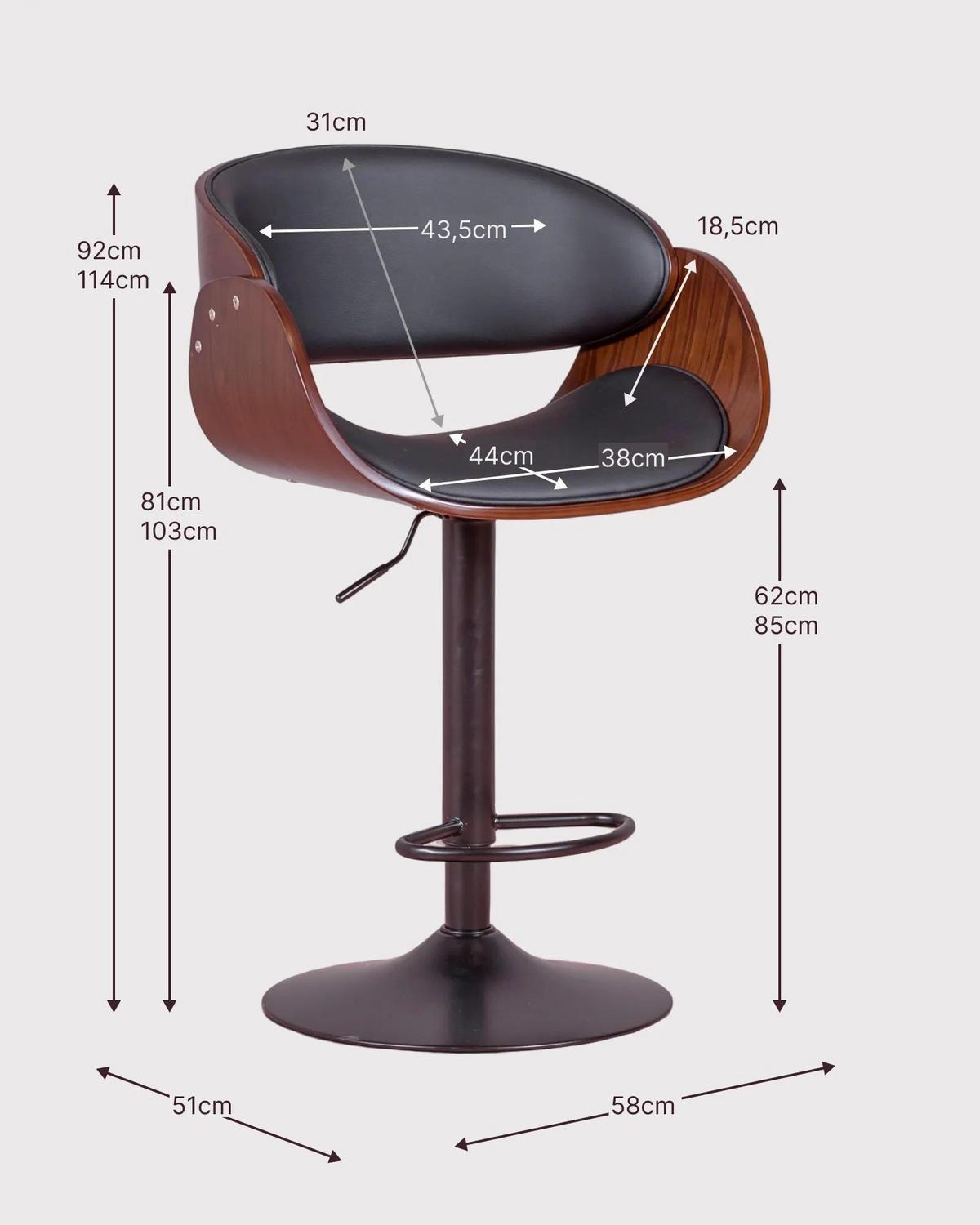 HOCKER Holz Schwarz - Schwarz, Holz (58/92/51cm) - Nest Dream
