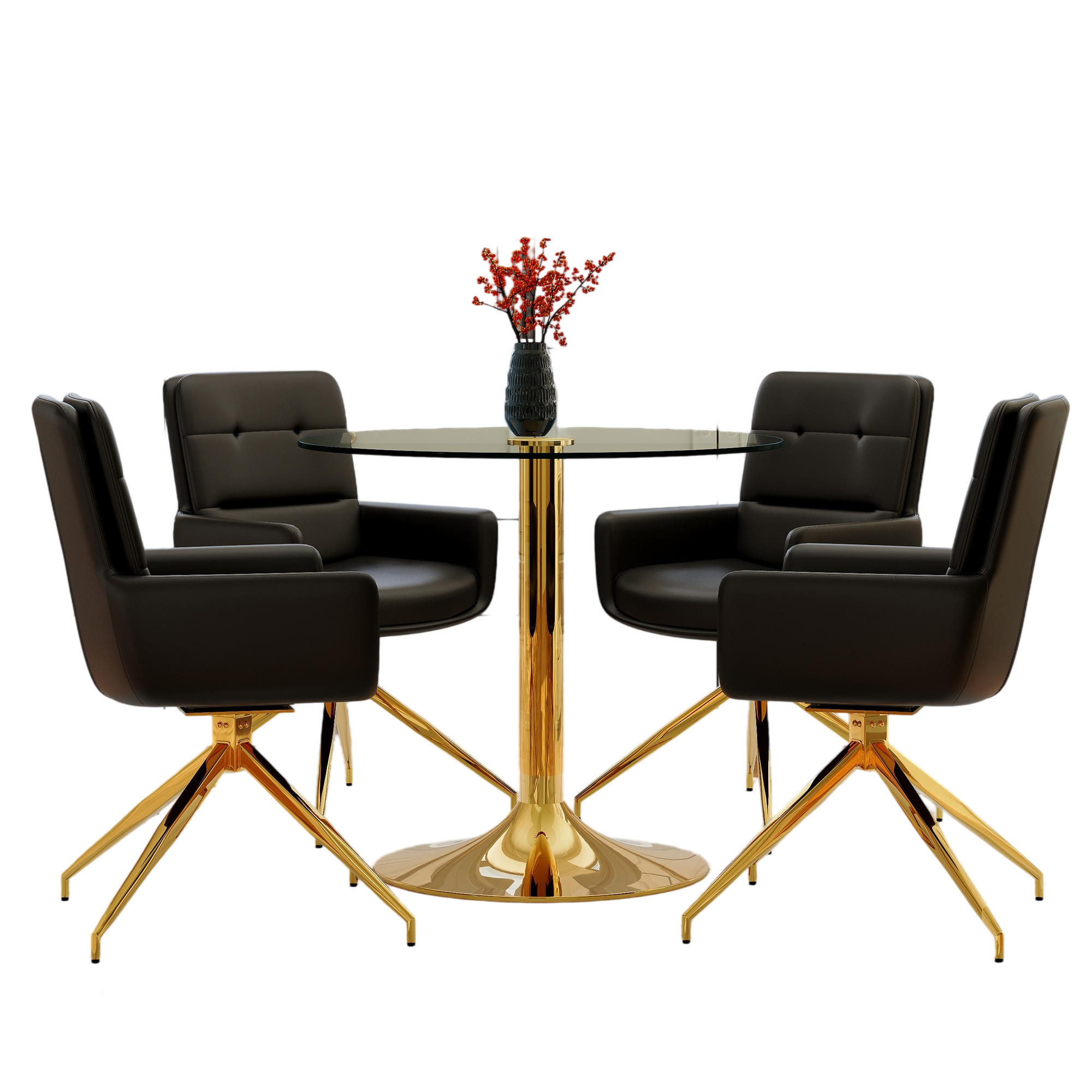 ComfortXL Essgruppe Schwarz 85x75x85 cm