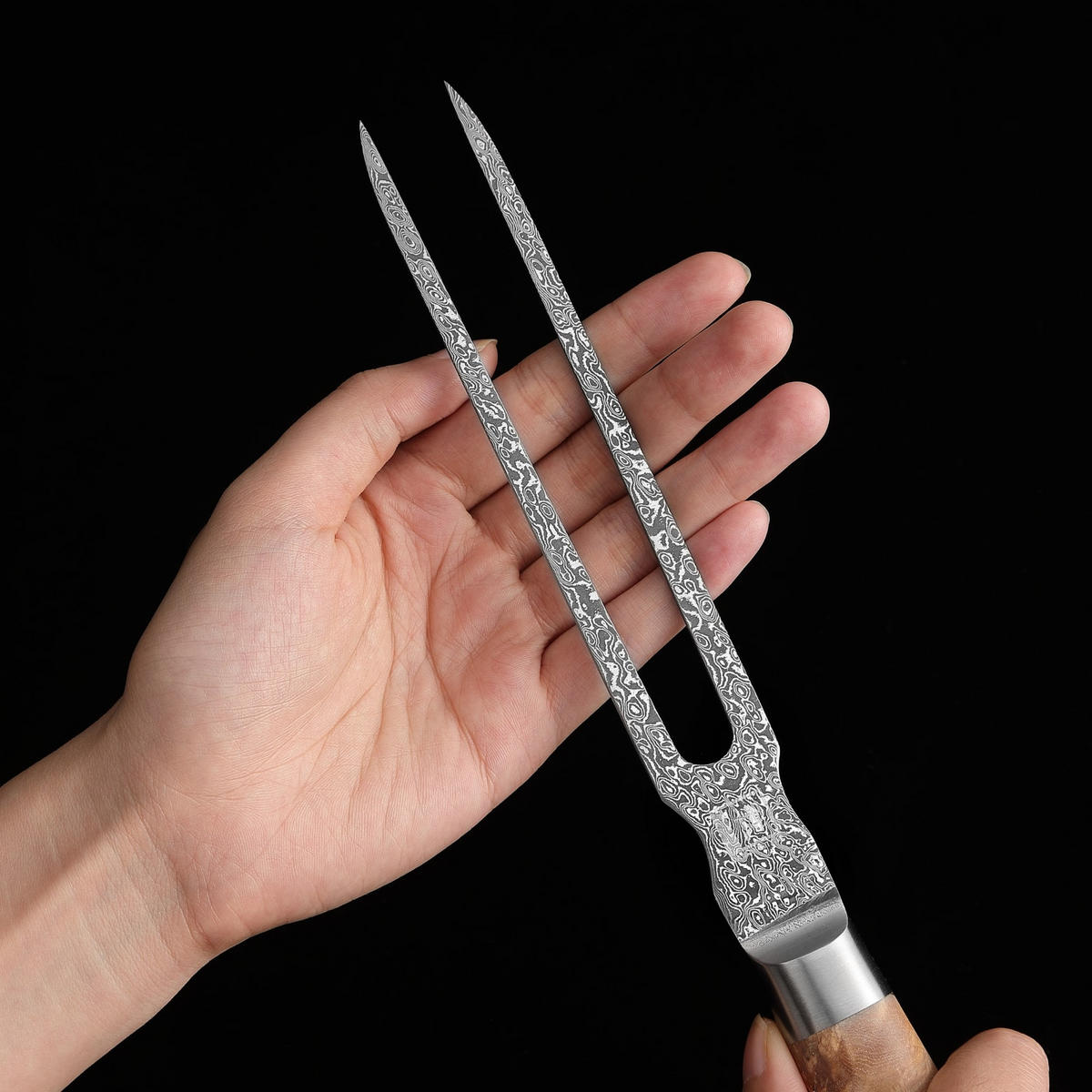 TRANCHIER-SET 2-TEILIG 17–18 cm - Birkefarben, Holz/Metall (31cm) - Zayiko