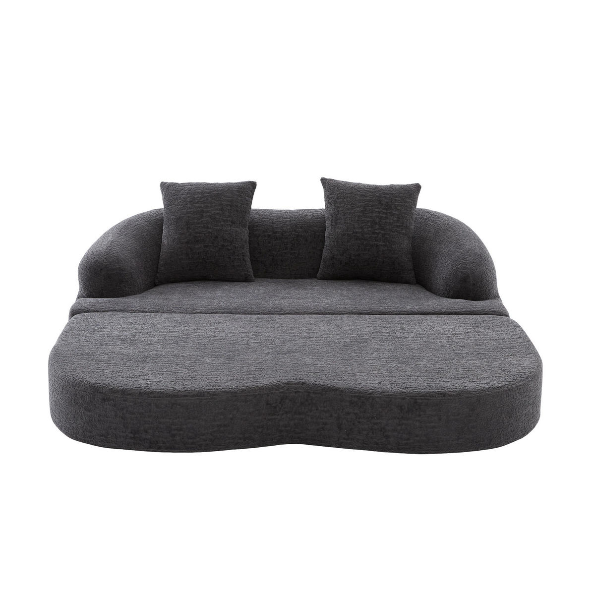 SCHLAFSOFA 157/84/65 cm aus Chenille mit Klappfunktion Dunkelgrau - Dunkelgrau, Textil (84/65/157cm) - Modenvie