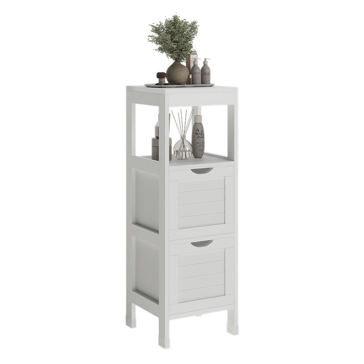 MIDISCHRANK Vilda Weiß 30 x 89 cm mit 2 Schubkästen - Weiß, Holzwerkstoff (30/89/30cm) - Vicco