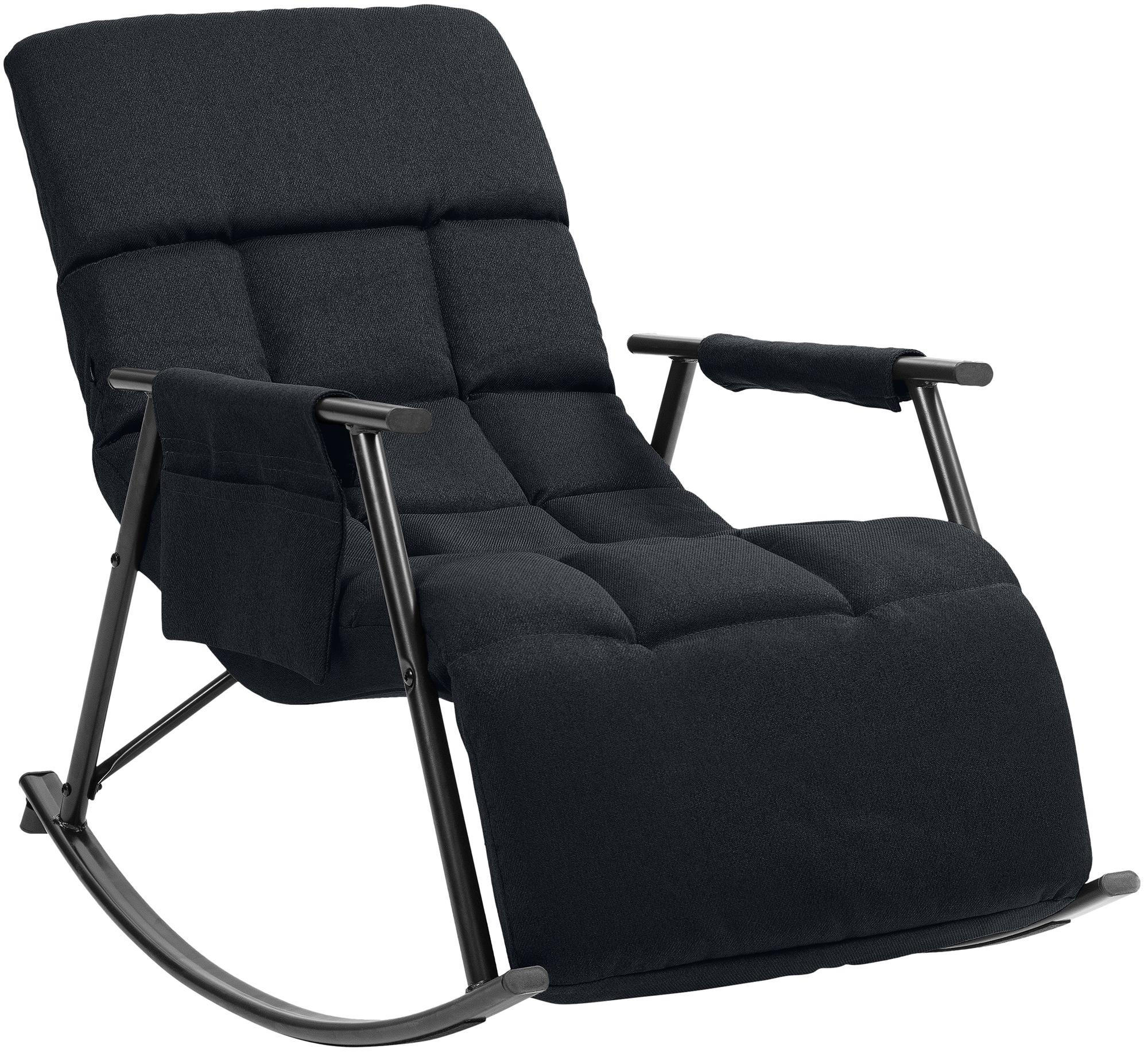 SCHAUKELSTUHL Stoff schwarz - Schwarz, Textil/Metall (61/66/100cm) - CLP