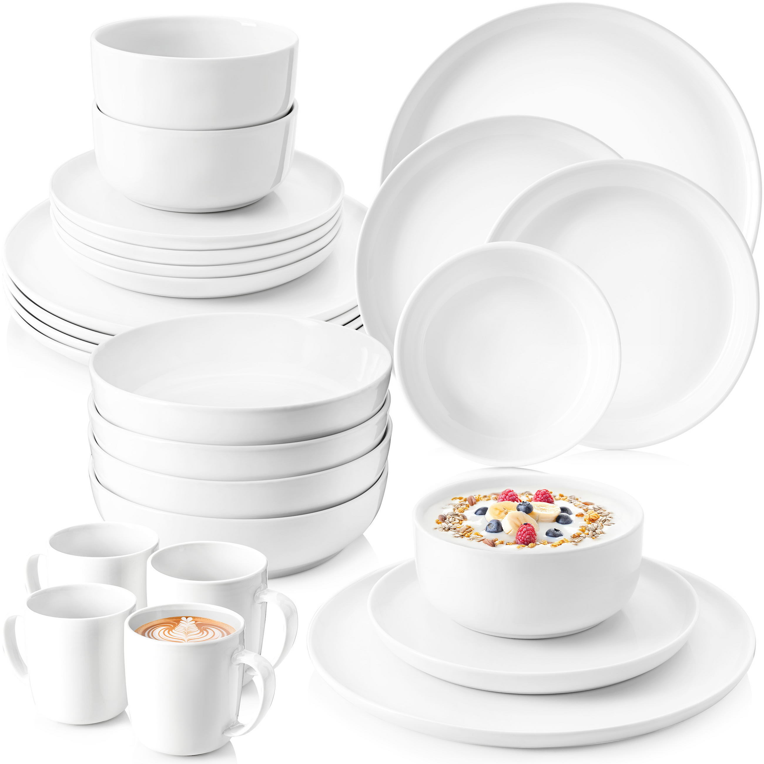 KOMBISERVICE MARLO - 30 teilig aus Porzellan - Weiß, Keramik (27/8.2/27cm) - Sänger