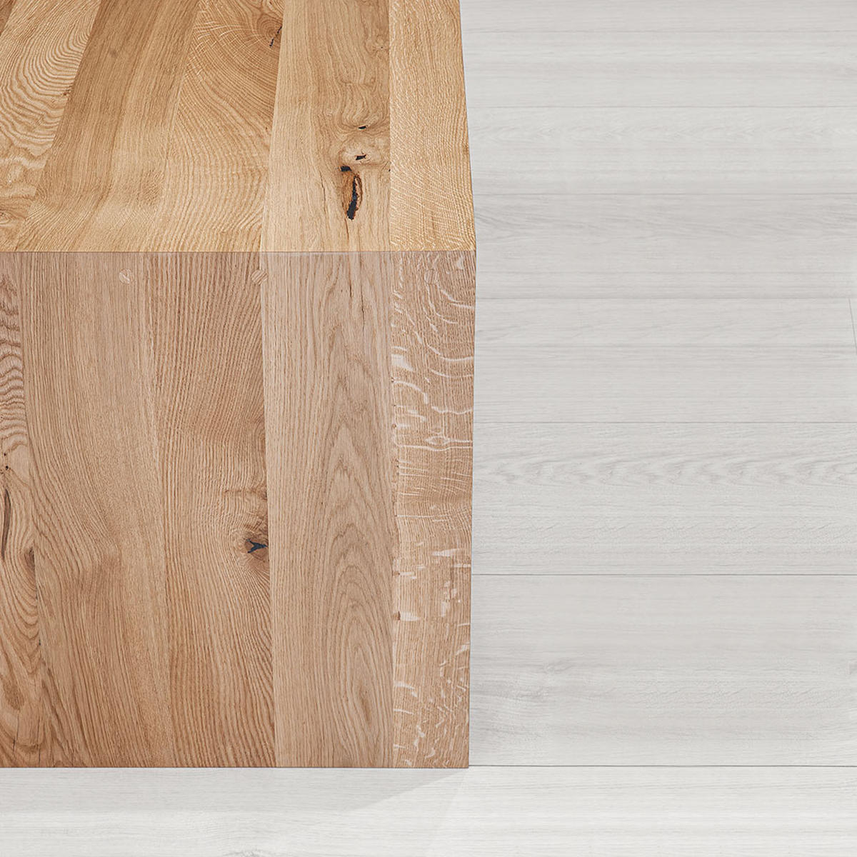 COUCHTISCH Mate -Set aus massivem Eichenholz - Eichefarben/Schwarz, Holz/Metall (100/60/50cm) - Danzz