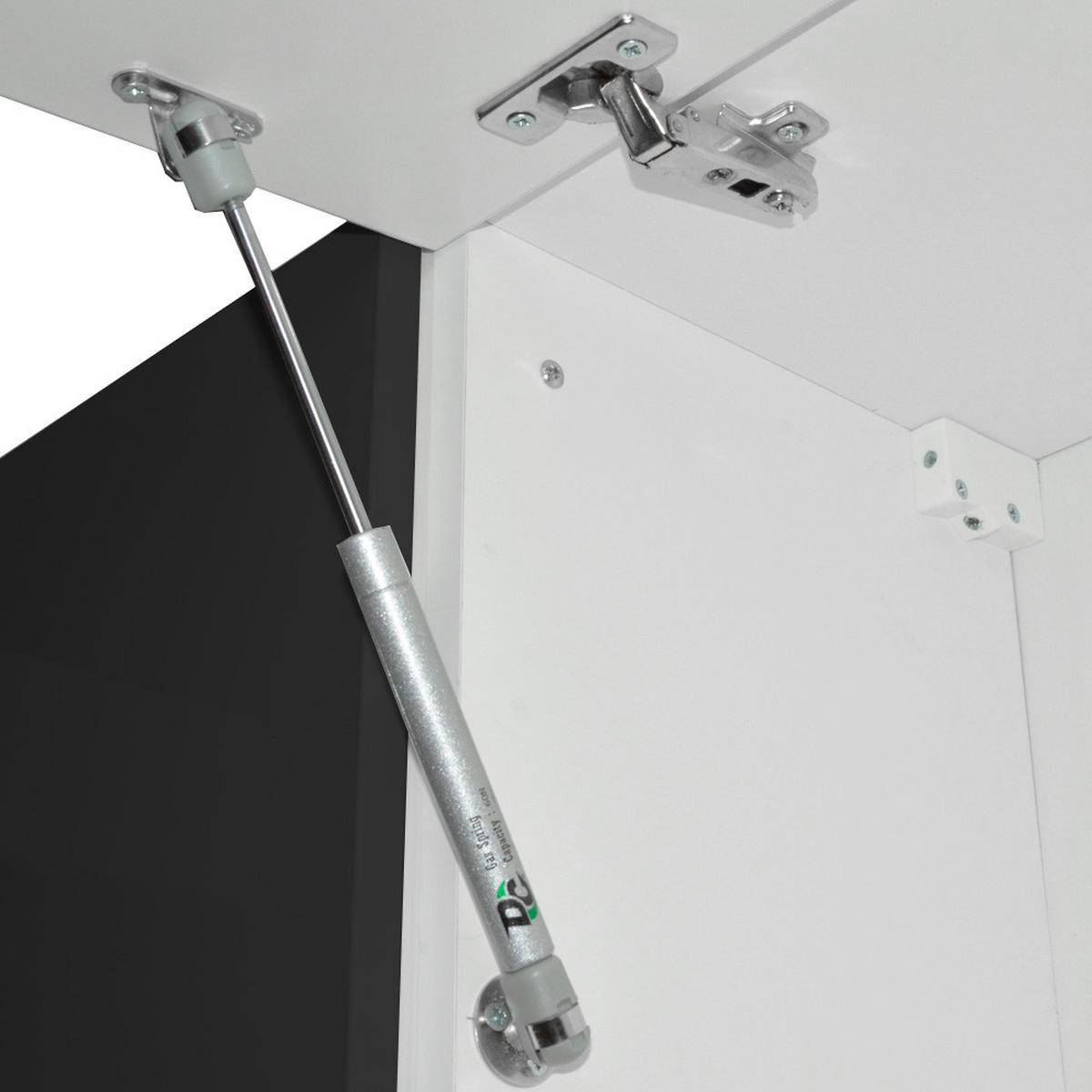 ECKKÜCHE R-Line, Anthrazit Hochglanz/Weiß, 187 x 167 cm, AP Marmor - Anthrazit/Weiß, Holzwerkstoff (187/81.6/60cm) - Vicco