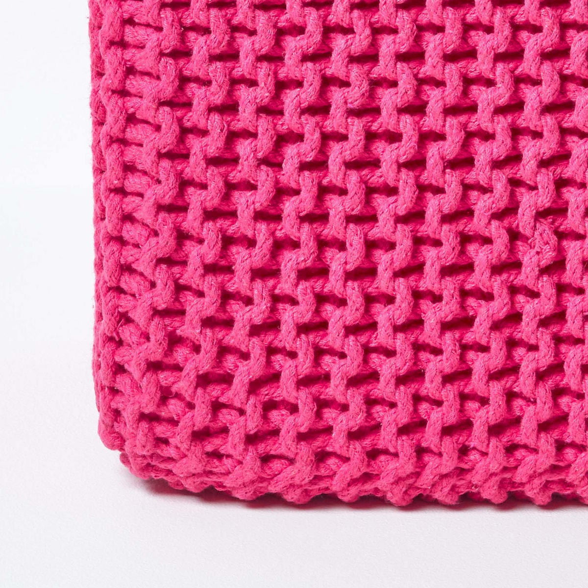 STRICK-POUF pink, Sitzwürfel 35/35/35 cm - Pink, Textil (35/35/35cm) - Homescapes